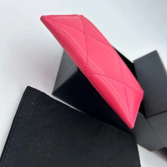 (SOLD) Chanel Lambskin Quilted Chanel 19 Card Holder Rose - Picture 10 of 16